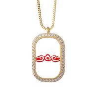 no/no Looking Better Life Future - Collar con colgante de diamantes de cristal dorado