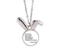 no/no Love Fridship - Collar con colgante de conejo Art Deco para matrimonio