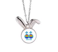 no/no Love Is Love Art Deco - Collar con colgante de conejo de moda