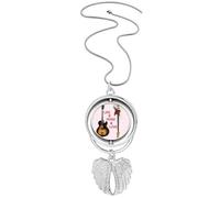 no/no Love Music - Collar giratorio con colgante de alas de ángel, instrumento clásico, joyería, Medium