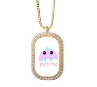 no/no Lovely Moster Cruel Art Deco - Collar con colgante de diamantes de cristal dorado