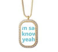 no/no Lyrics I Am Sad Art Deco - Collar con colgante de diamantes de cristal dorado