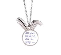 no/no Lyrics You Have To Stay Art Deco - Collar con colgante de conejo de moda
