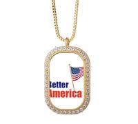 no/no Make future ameusa better - Collar con colgante de diamante y cristal dorado