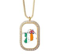 no/no map al location - Collar con colgante de diamantes de imitación de Irlanda del Norte