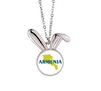 no/no Map Armenia - Collar con colgante de conejo de moda art deco