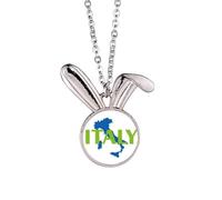 no/no Map Italy - Collar con colgante de conejo, diseño de conejo