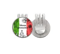 no/no Marcador de pelota de golf con diseño de bandera de México Sketch Cuisine - Pinza magnética para gorra, diseño de cactus