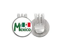no/no Marcador de pelota de golf con diseño de bandera nacional de México, con clip magnético esmaltado