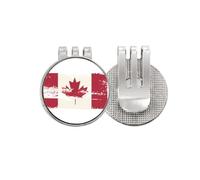 no/no Marcador de pelota de golf con diseño de canadá en negro y rojo con clip magnético esmaltado