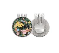 no/no Marcador de pelota de golf con diseño de flores de cultura japonesa para gorra, clip magnético esmaltado