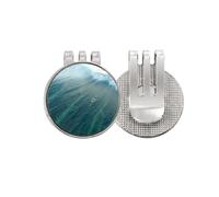 no/no Marcador de pelota de golf con diseño de océano, arena, playa, mar, surf, olas, marcador de pelota de golf, clip magnético esmaltado