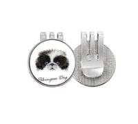 no/no Marcador de pelota de golf con diseño de perro pequinés en blanco y negro