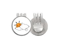 no/no Marcador de pelota de golf con diseño de sol y clima de nube, clip magnético esmaltado