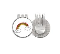 no/no Marcador de pelota de golf con diseño de viento y clima arcoíris, clip magnético esmaltado
