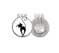 no/no Marcador de pelota de golf con forma de gato con forma de gato con clip magnético esmaltado