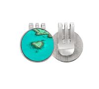 no/no Marcador de pelota de golf con forma de océano, diseño de isla y naturaleza, clip magnético esmaltado