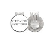 no/no Marcador de pelota de golf con frase corta para estudiar arquitectura, clip magnético esmaltado