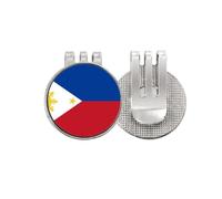 no/no Marcador de pelota de golf con la bandera nacional de Filipinas de Asia y el país, con clip magnético esmaltado