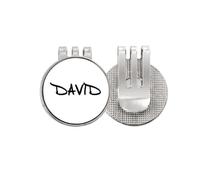 no/no Marcador de pelota de golf con nombre en inglés DAVID con nombre especial a mano, clip magnético esmaltado