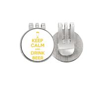 no/no Marcador de pelota de golf con texto en inglés «Keep Calm And Drink Beer», color amarillo