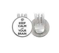 no/no Marcador de pelota de golf con texto en inglés «Keep Calm And Use Your Brain» (texto en inglés)
