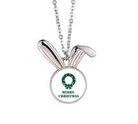 no/no Mas - Collar con colgante de conejo de la felicidad, diseño de corona de estrellas