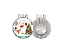 no/no Merry mas - Marcador de pelota de golf con diseño de muñeco de nieve y clip magnético esmaltado