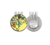 no/no Modern Art - Marcador de pelota de golf con diseño de flores de lirio y clip magnético esmaltado