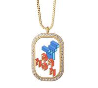 no/no Monday Good Day Work Art Deco - Collar con colgante de diamantes de cristal dorado