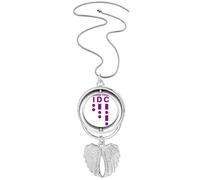 no/no Morse Code Care - Collar giratorio con colgante de alas de ángel, diseño de línea de puntos, Medium
