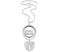 no/no Morse Code She Dot-Line Expression - Collar giratorio con alas de ángel, Medium