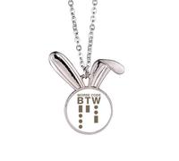 no/no Morse Code Way Art Deco - Collar con colgante de conejo de moda