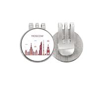no/no Moscow Russia - Marcador de pelota de golf con clip magnético esmaltado