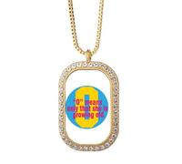 no/no Mother Loves Old Hard Art Deco - Collar con colgante de diamantes de cristal dorado