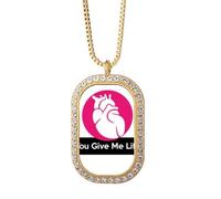 no/no Mother River Life Art Deco - Collar con colgante de diamantes de cristal dorado