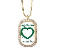 no/no Motivation Constelación Amor Sagitario Collar Colgante Diamante Cristal Dorado Joyería