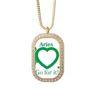 no/no Motivation Constellation Love Aries - Collar con colgante de diamantes de cristal dorado