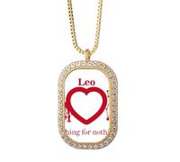 no/no Motivation Constellation Love Leo - Collar con colgante de diamantes de cristal dorado