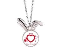 no/no Motivation Constellation Love Leo Rabbit Collar con colgante de conejo, joyería de regalo