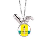 no/no Mundo Will Go Where He Pleases! - Collar con colgante de conejo, joyería de animal