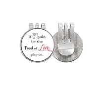 no/no Music be the food of love - Marcador de pelota de golf con clip magnético esmaltado