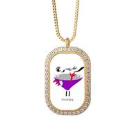 no/no My Animal Hunting Art Deco - Collar con colgante de diamantes de cristal dorado