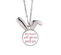 no/no My Heart Will Go On Art Deco - Collar con colgante de conejo de moda