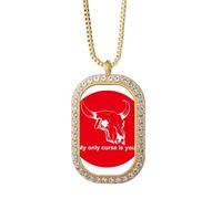 no/no My Only Curse Is You Art Deco - Collar con colgante de diamantes de cristal dorado