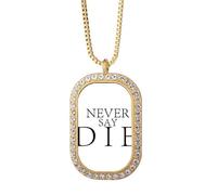 no/no Never Say Die Firm Art Deco - Collar con colgante de diamantes de cristal dorado
