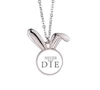 no/no Never Say Die Firm Art Deco Fashion - Collar con colgante de conejo, joyería de animal