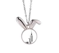 no/no New York USA Building Art Deco - Collar con colgante de conejo de moda