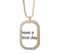 no/no Nice Day New Day Art Deco - Collar con colgante de diamantes de cristal dorado