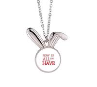 no/no Now Is All You HAVE - Collar con colgante de conejo Art Deco de moda
